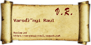 Varsányi Raul névjegykártya